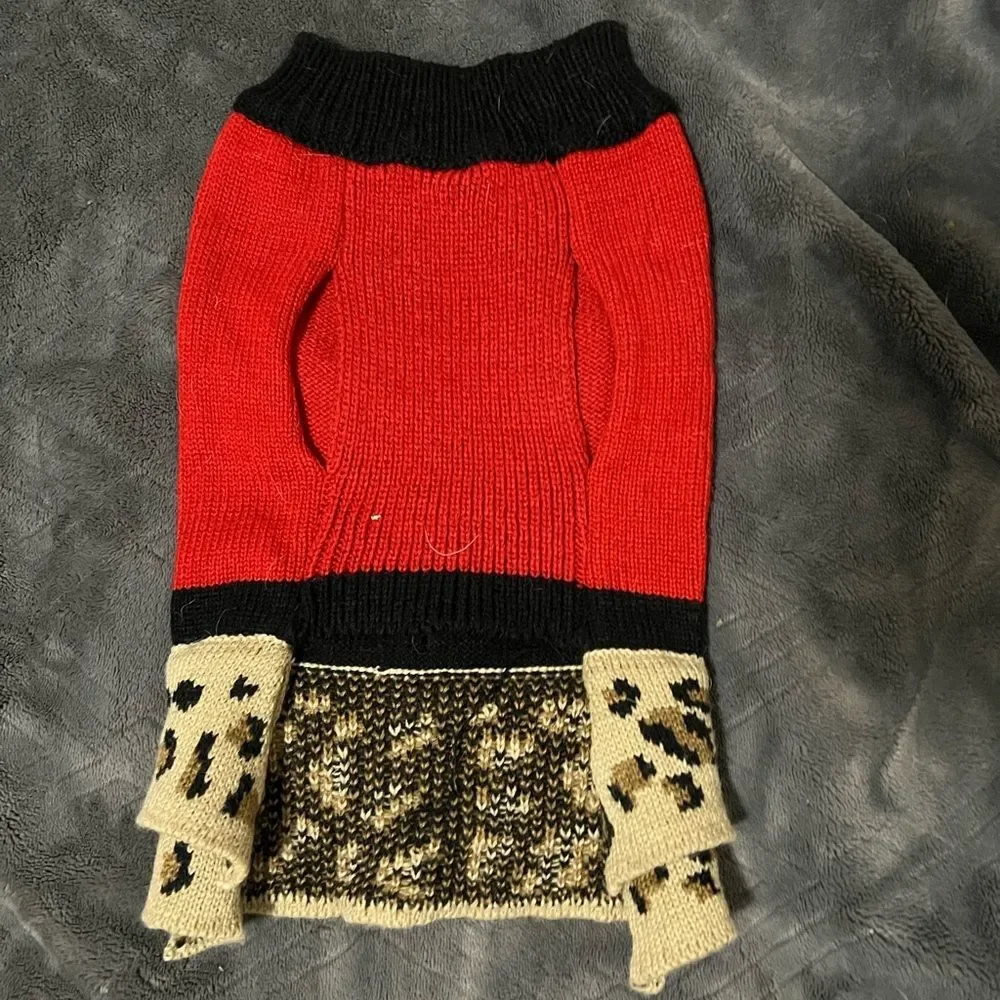 Holiday Christmas dog sweater dress